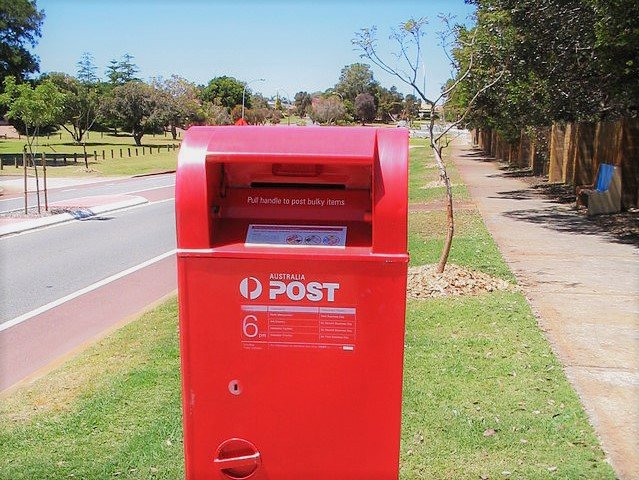 red post box on Australian street