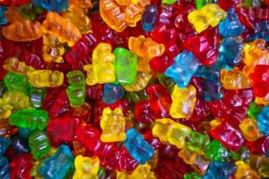 lots of colourful gummy bears