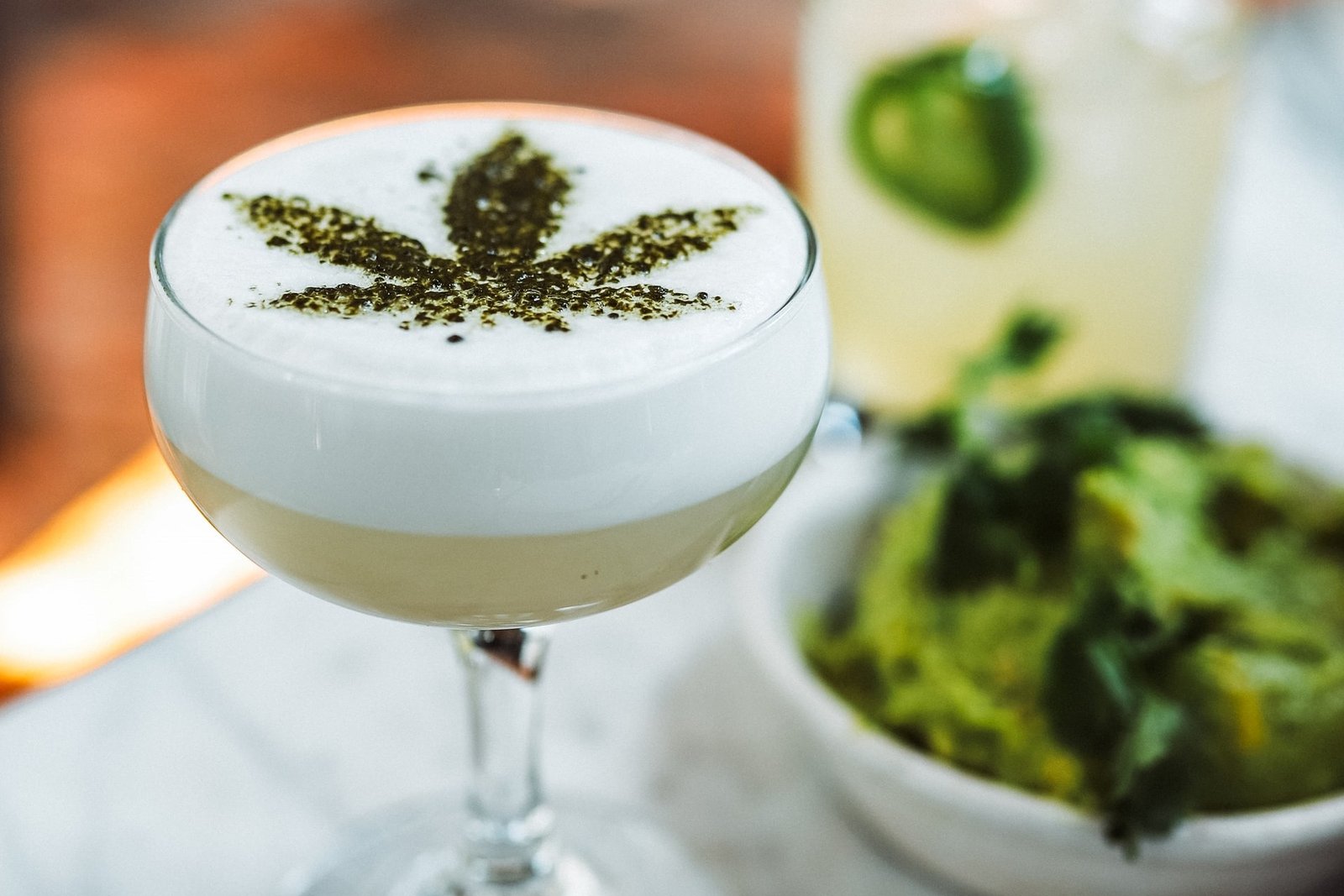 marijuana cocktail in glass