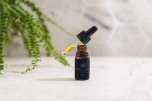 cbd oil on white background