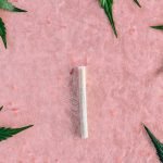 joint on pink fabric
