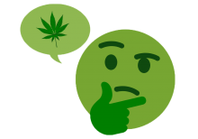 Emoji thinking about weed